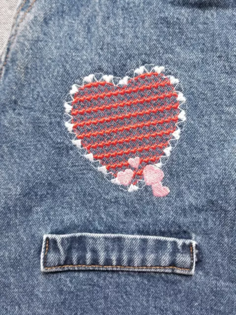 Vintage Vest Denim Valentines Womens Machine Embroidered Size M-L NOS  A24-13 SP