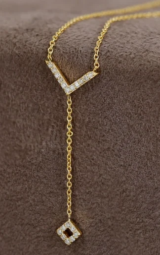 14k Yellow Gold Plated 2 Ct Lab-Created Diamond Rosary Necklace Gift for Women