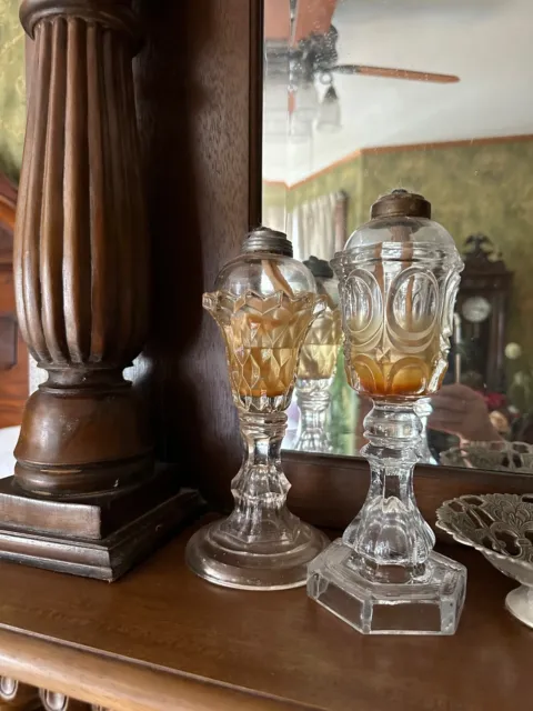 glass whale oil lamps antique