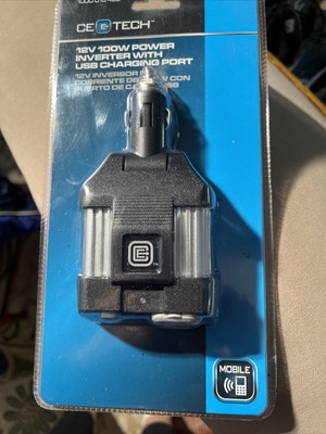 CE Tech 12V 100 Watt Power Inverter with USB Charging Port New Sealed NIB