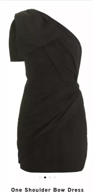 Topshop black one shoulder bow dress UK 4 3