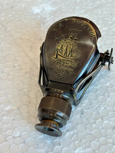 Juego de 10 piezas de binoculares náuticos antiguos de latón monoculares vintage de vidrio espía