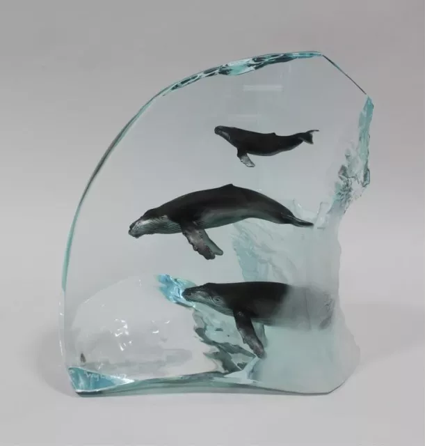 Robert Wyland Lucite/Glass "Humpback Tribe" Limited Edition 184/2000 Robert Wyland Lucite/Glass "Humpback Tribe" Limited Edition 184/2000