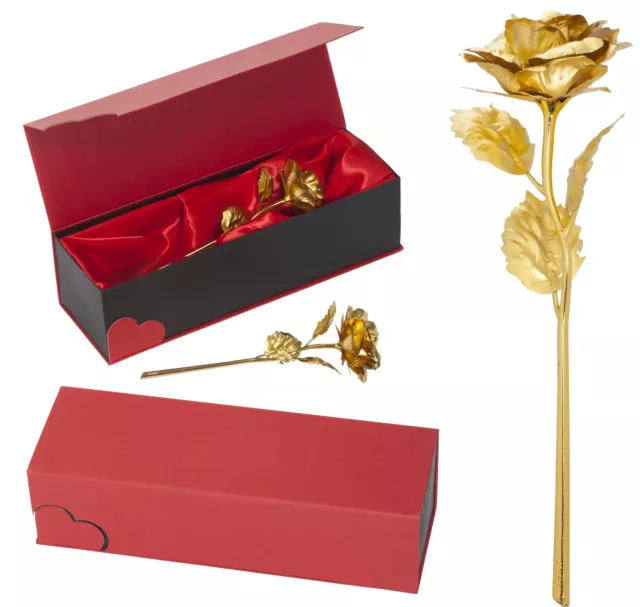 Rosenbox Infinity Flowerbox Goldene Vergoldete Rose Gold Valentinstag Geschenk