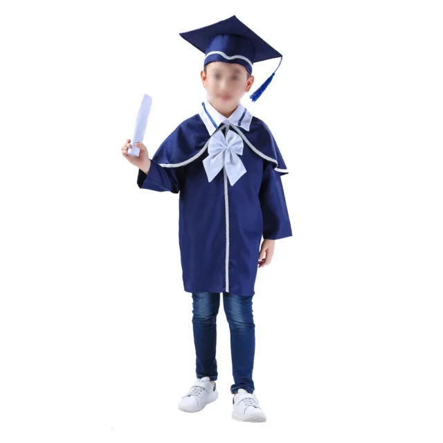 Abito da laurea per bambini e dottorato e abito - 130 cm (blu navy)