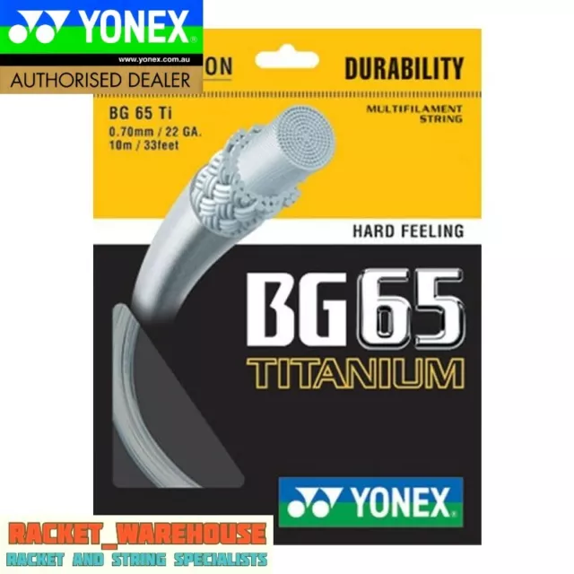 2 x PACKETS YONEX BG65Ti BADMINTON RACKET STRING 100% GENUINE CHOICE OF COLOUR