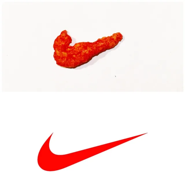 Flaming Hot Cheeto Shaped Nike Swoosh