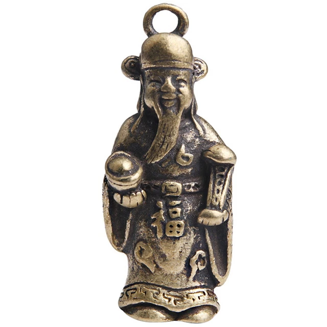 Portachiavi Feng Shui Albero Della Ricchezza Con Lingotti E 6 Uccelli - Talismano Portafortuna W4163 (11x3,8 Cm) - 2
