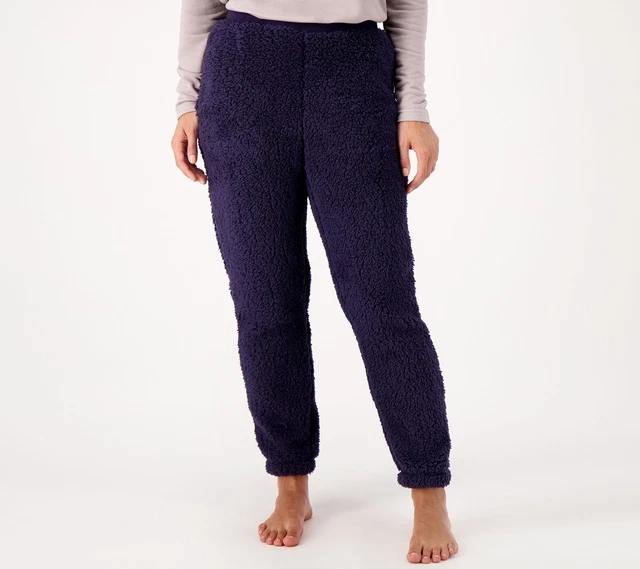 BumbleBella by Jill Martin Women's Pants Sz M Sherpa Joggers with Blue A544097