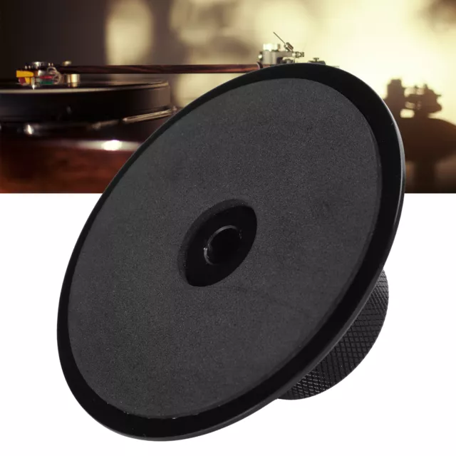 (Black)Record Stabilizer Vinyl Record Clamp Compact Reduce Vibration Shakeproof