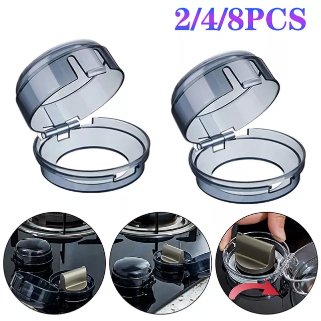 1-8PCS Gas Stove Oven Knob Cover Padlock Lid Lock Protector Baby Kitchen Safety