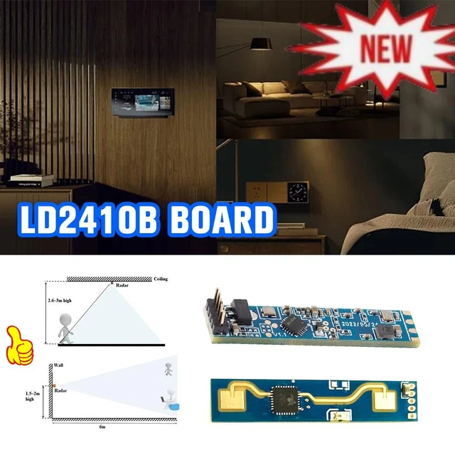 1 x 24G Human Presence Inductive Radar Motion Sensor moduli HLK-LD2410 NUOVO