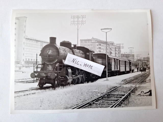 FOTOGRAFIA STAZIONE DI Viterbo a vapore FS Gr.740 Convoglio