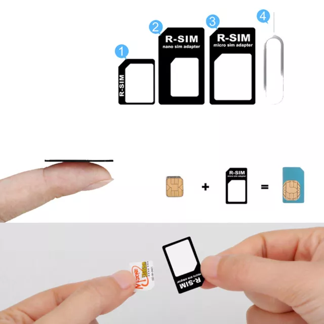 Black Nano SIM Card to Micro Standard Adapter Adaptor Converters For Phone