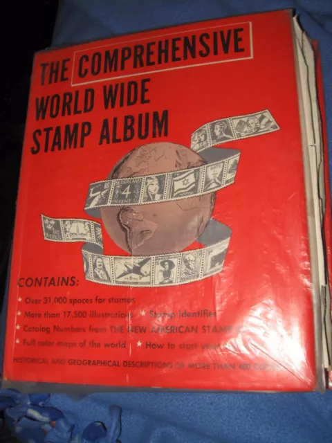 The Comprehensive World Wide Stamp Album with many stamps