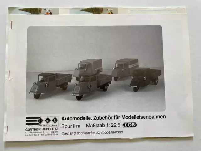 HMB Katalog Automodelle, Zubehör für Eisenbahnen LGB