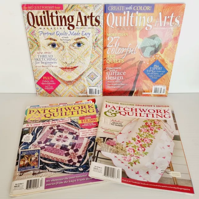 4 x Quilting Arts & Australian Patchwork & Quilting Magazine Bundle Lot Quilts