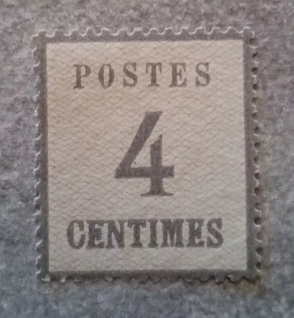 TIMBRE ALSACE LORRAINE 4c GRIS N° 3 neuf*