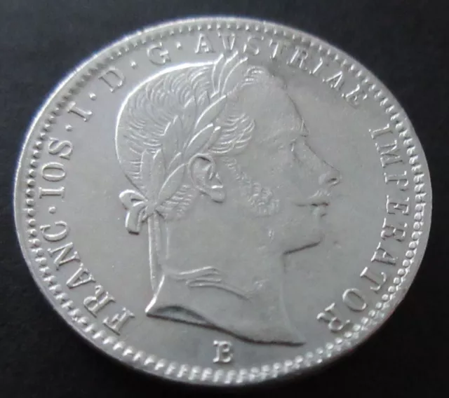 Mds Österreich Kaiserreich ¼ Florin 1859 B "Franz Joseph I.", Silber   #U