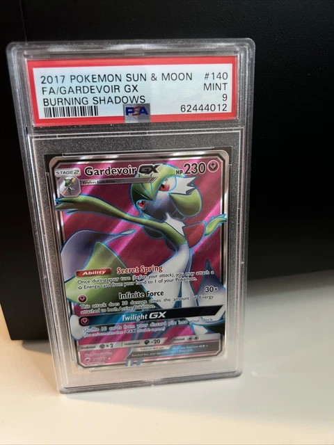 Psa 9 neuwertig Gardevoir Gx Vollkunst Sonne & Mond brennende Schatten 140/147 abgestufte Karte