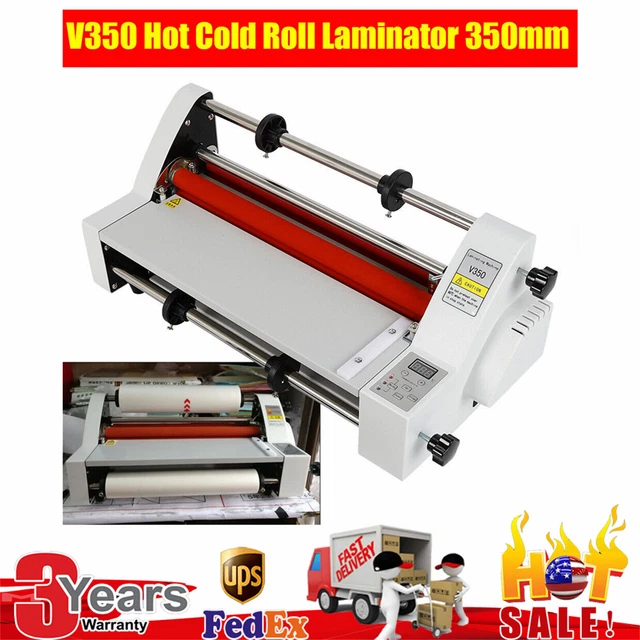 Electronic Hot Cold Single & Dual Sided Roll Laminator Laminating Machine 350mm