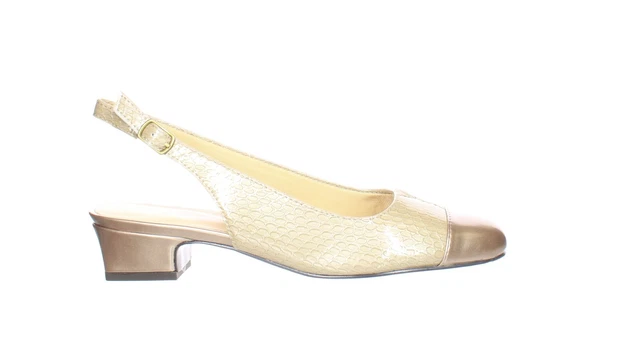 Trotters Womens Dea Taupe Snake Slingbacks Size 6.5 (Narrow) (7122069)