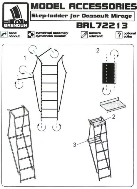 Brengun Models 1/72 ACCESS LADDER FOR MIRAGE III & MIRAGE F-1 Photo Etch Set 2