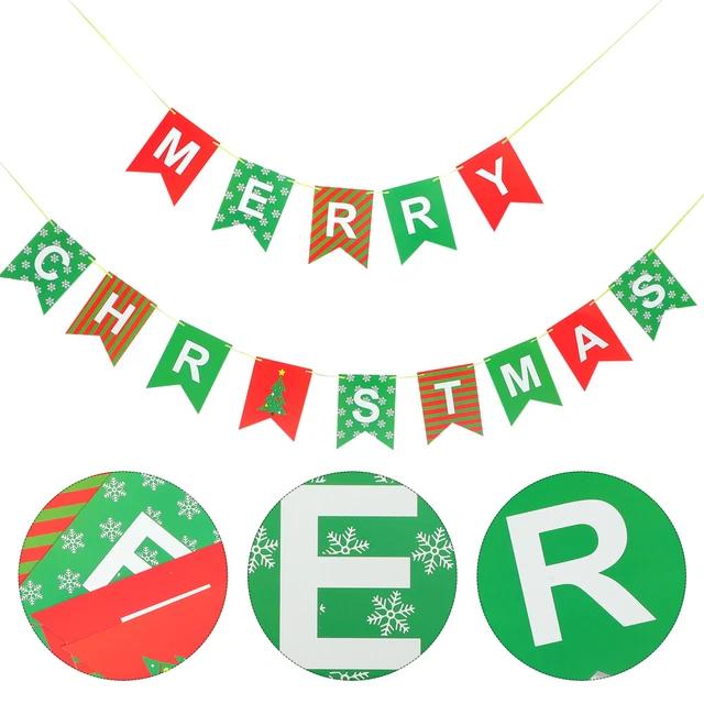 3 Sets Weihnachtsflagge Weihnachtsdekorationsbanner Wanddekoration Das Banner