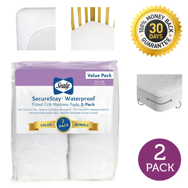 Funda Impermeable para Colchon de Bebe Cuna Protector Ninos Pequenos Suave 2Pack