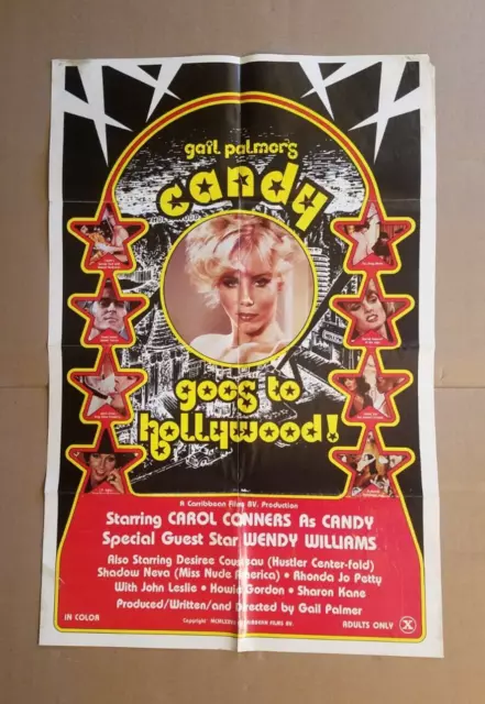 CANDY GOES TO HOLLYWOOD 1979 Genuine 23” x 34 ¾ " 1-sheet poster Adult X-Rated👀