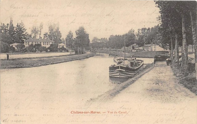 Cpa 51 Chalons Sur Marne Vue Du Canal