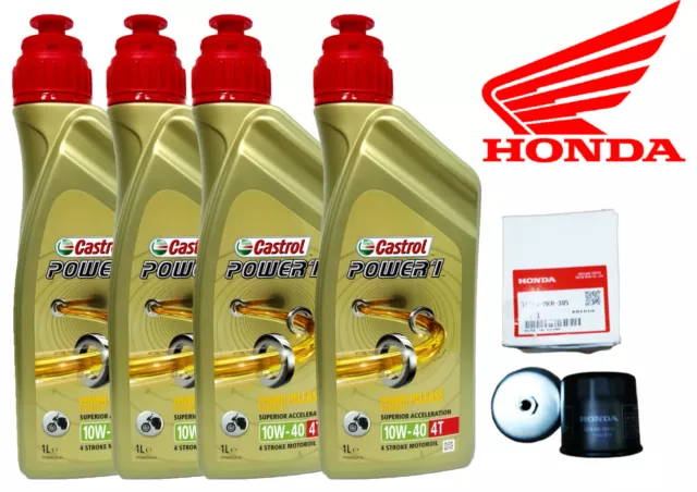 KIT/TAGLIANDO HONDA HORNET/600 2003 2006 CASTROL 10w40 filtro olio con chiave