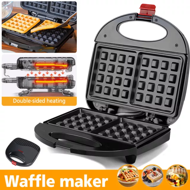 Square Waffle Maker Non-Stick Snack Pancake Cake Breakfast Making Machine Pan Au
