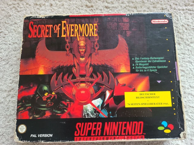 Secret of Evermore big box SNES Super Nintendo Complet avec crystal box