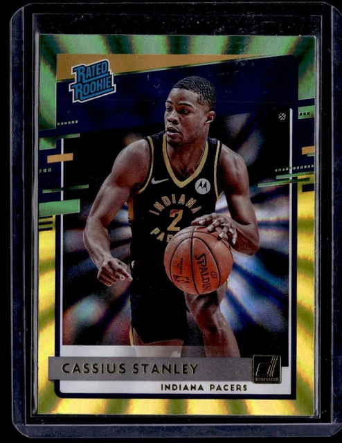 2020-21 Donruss Green Yellow Laser Cassius Stanley Rookie Indiana Pacers #225