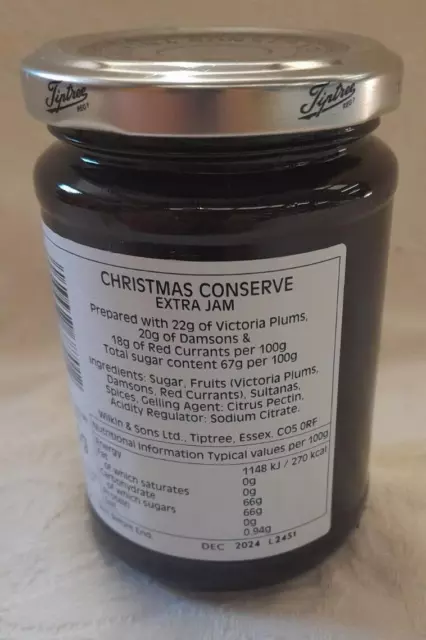 Wilkin & Sons Ltd Tiptree Christmas Conserve Jar - New BBE 12/2024 sm86 3