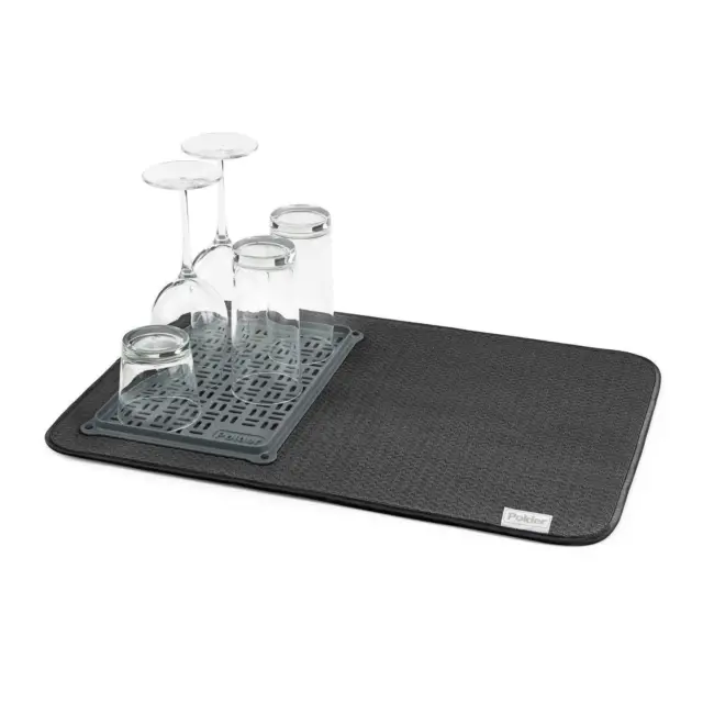 Polder Microfibre Drying Mat with Glass Tray