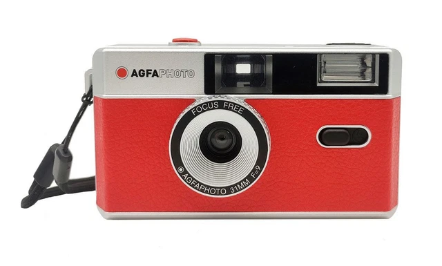 AgfaPhoto Reusable Photo Camera roja, cámara analógica de imagen pequeña