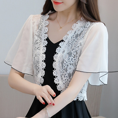 Bolero Femme Pur Ruffles Dentelle Cape Boléro Capelet Creux Sortie Cardigan 