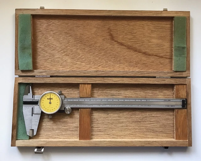 VINTAGE NSK MICROMETER Dial Vernier Caliper 8” Original Box, DC8. 8
