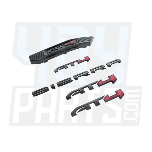 20192025 GMC SIERRA AT4 Black Out Emblem & Grille Package Genuine GM