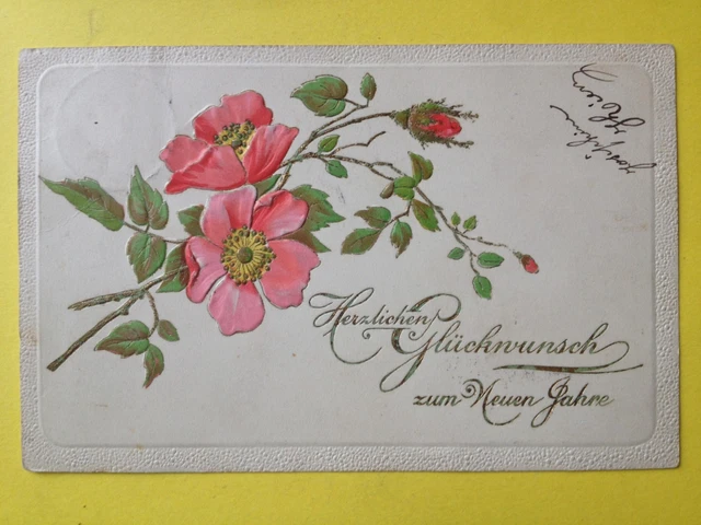 Nouvel an - Bonne Année - Ancre de Marine décorée avec fleurs