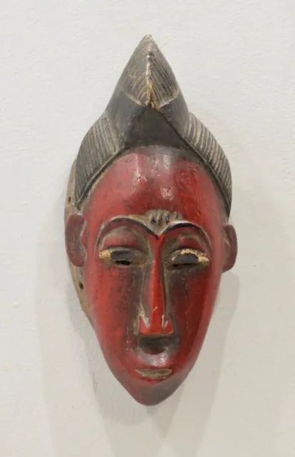 African Mask Wood Crest Baule Tribe Mask