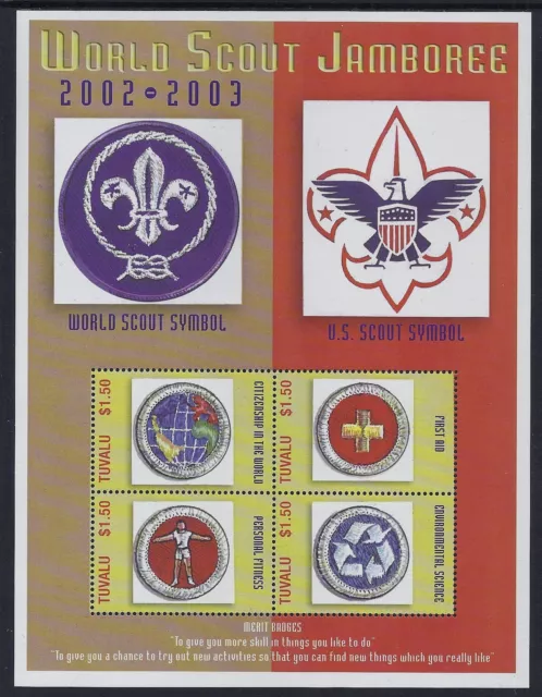2002 Tuvalu World Scout Jamboree Sheetlet Fine Mint Mnh/Muh