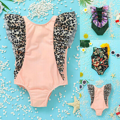 Bambini Bambino Per Neonate un pezzo Bikini Floreale Leopardo Costume da bagno per vasca da bagno Beachwear