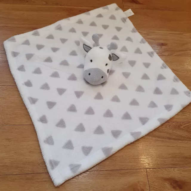 PRIMARK Giraffe Cow WHITE GREY TRIANGLES COMFORTER BLANKIE SOFT TOY BLANKET Baby