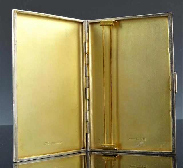 ANTIQUE HILL SHENSTONE LONDON GILT STERLING SILVER CIGARETTE CASE  c1950's/60's $84.06