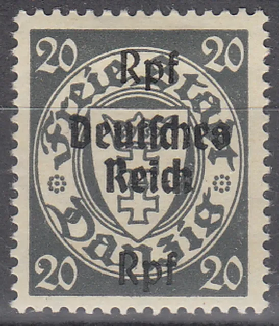 Stamp Germany Mi 723 1939 WW2 Reich Danzig Empire Port Poland Overprint MH