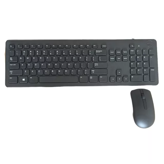 Teclado y mouse Dell con cable paquete delgado DPN 0N8WF8 negro probado funciona bien