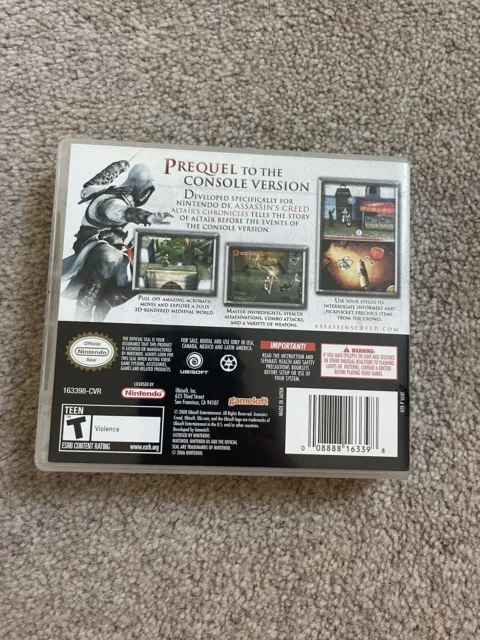 Assassin's Creed Altair's Chronicles Nintendo DS Ubisoft US Version 2
